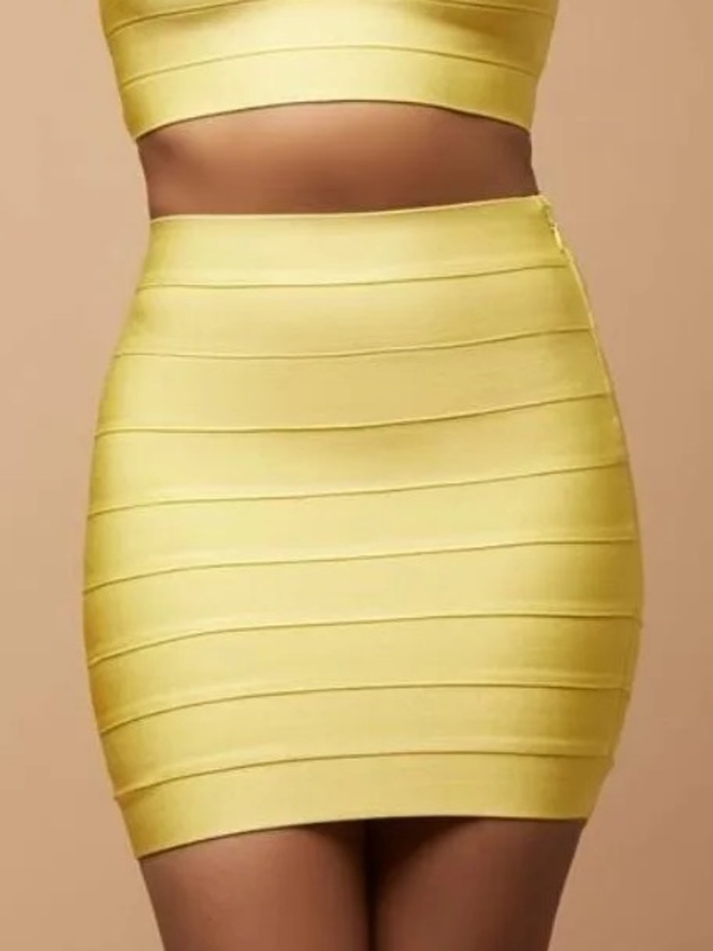 Herve Leger x Forever 21 - Yellow Bandage Mini Skirt